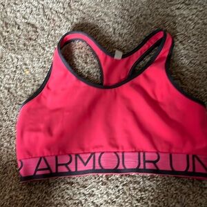 Under armour neon pink sports bra, women’s medium, no padding